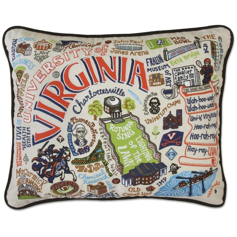 University of Virginia Embroidered CatStudio Pillow