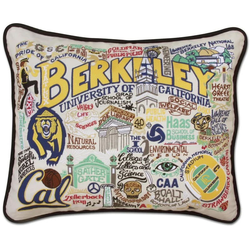 Cal Berkeley Embroidered CatStudio Pillow