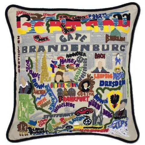 Germany Embroidered CatStudio Pillow