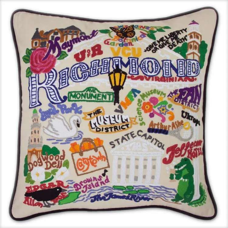 Richmond Hand Embroidered CatStudio Pillow