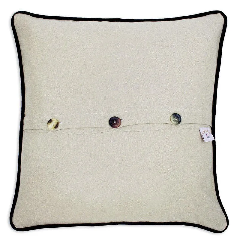 Empire State Building Hand Embroidered CatStudio Pillow