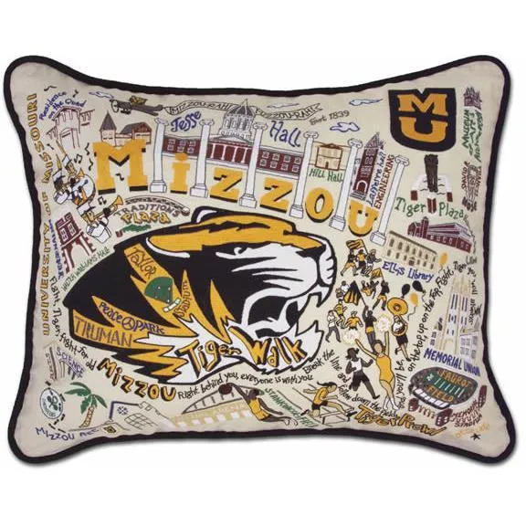University of Missouri Embroidered CatStudio Pillow