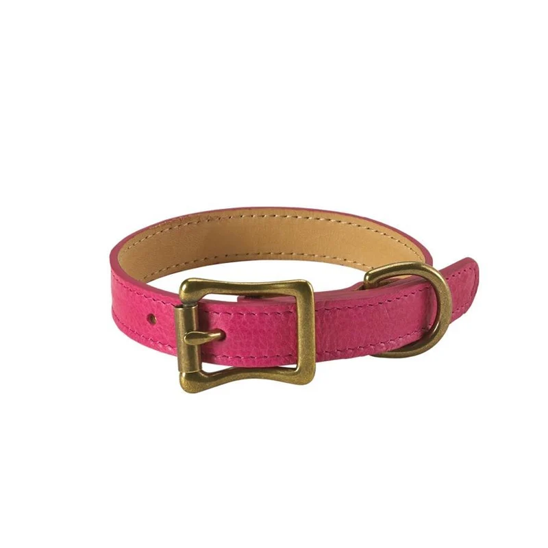 Italian Leather "Petite" Dog Collar - Personalized