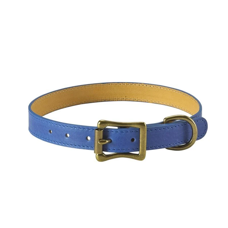 Italian Leather "Medium" Dog Collar - Personalized