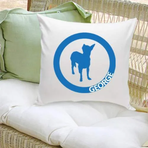 Classic Circle Personalized Dog Throw Pillow