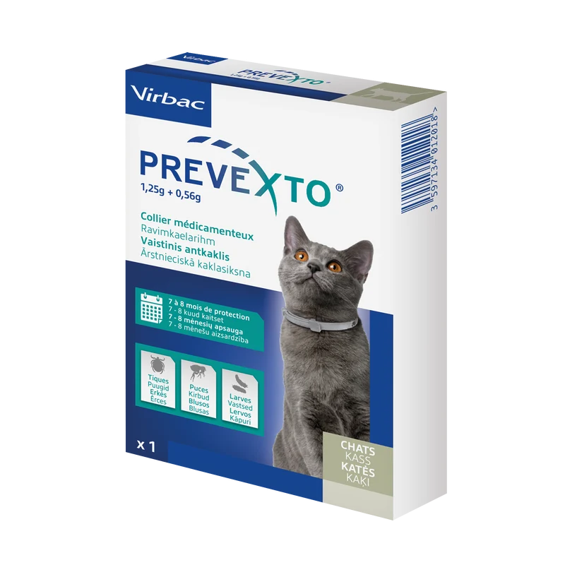 Prevexto collier antiparasitaire protection de 7 à 8 mois chat