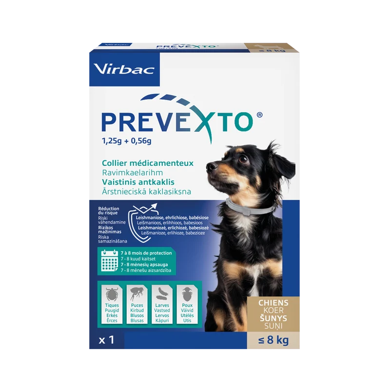 Prevexto collier médicamenteux antiparasitaire chien