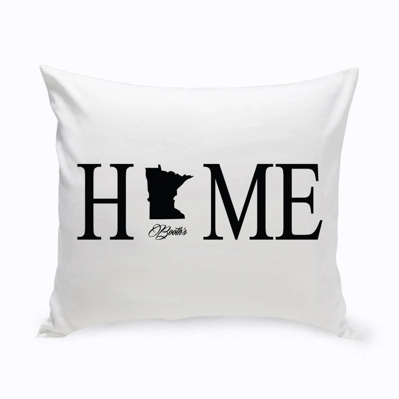 Home State Personalized Throw Pillow - Black