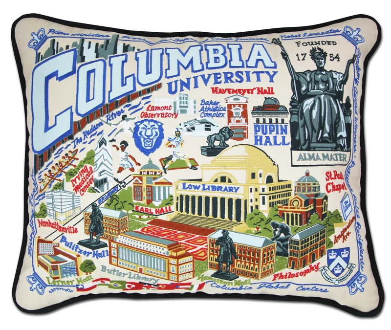Columbia University Embroidered CatStudio Pillow