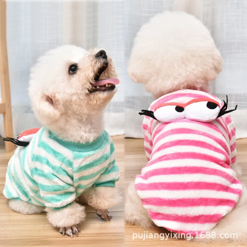 Cotton Dog Cat Warm Striped Clothes