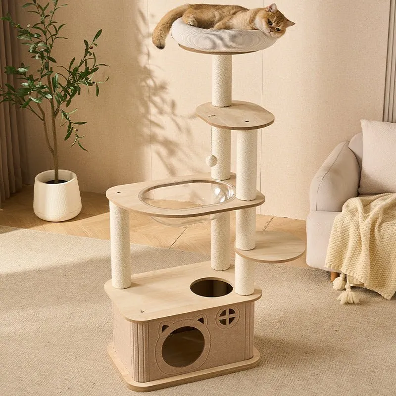 3 Level Cat Tree Heavy-Duty Real Wood Cat Tree | L03