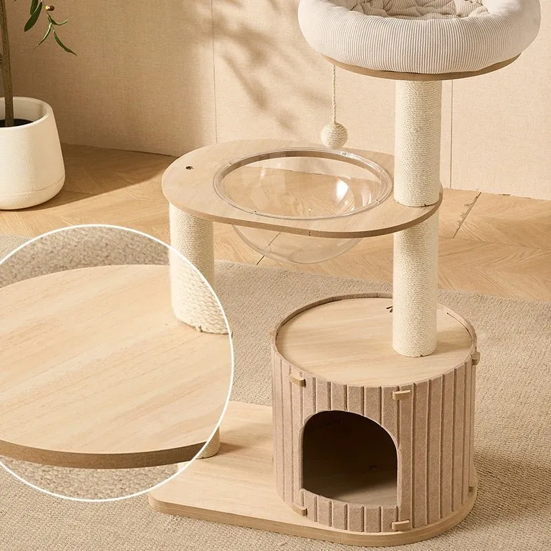 Maine Coon Cat Tree with Felt Cat Cave | L01