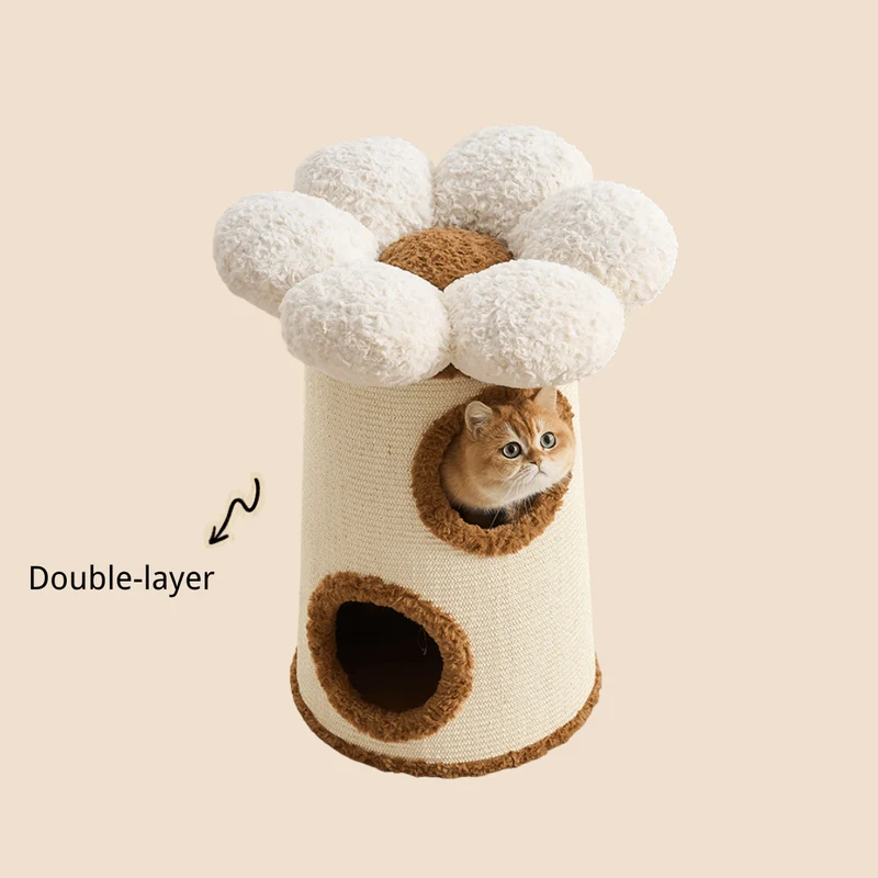 Flower Sisal Scratch Tower Cat Condo | J07