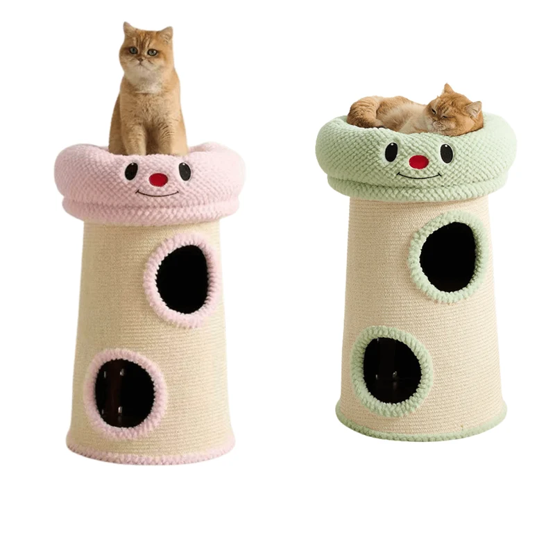 Unique Cat Condo Tower for Large Cats Happy Face