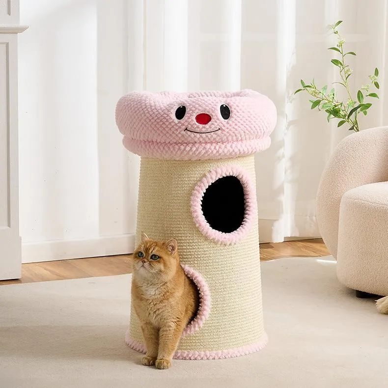 Unique Cat Condo Tower for Large Cats Happy Face