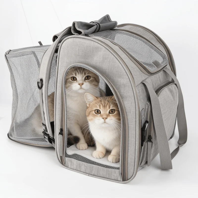 Expandable Cat Carrier Backpack for Pets Up to 15lbs