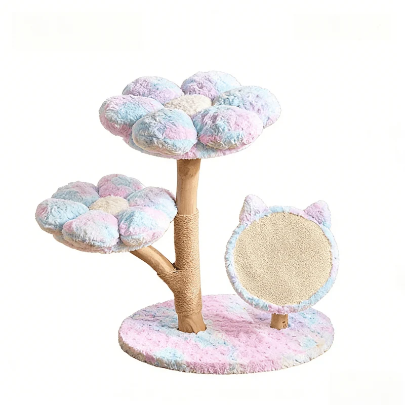 Purple Flower Cat Tree | Real Wood Series