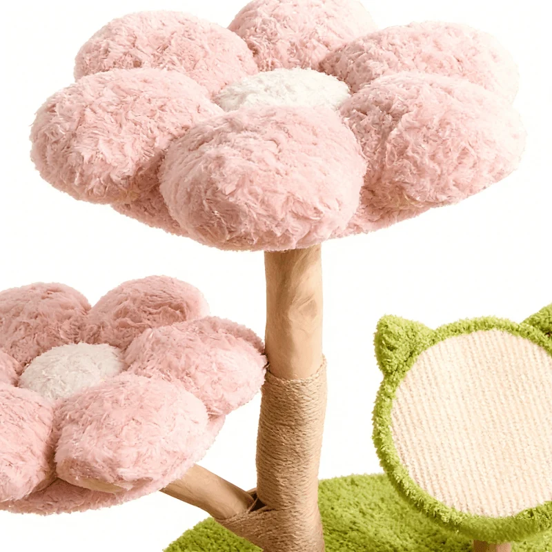 Stunning Pink Flower Cat Tree Pink Cat Tree | Real Wood Series