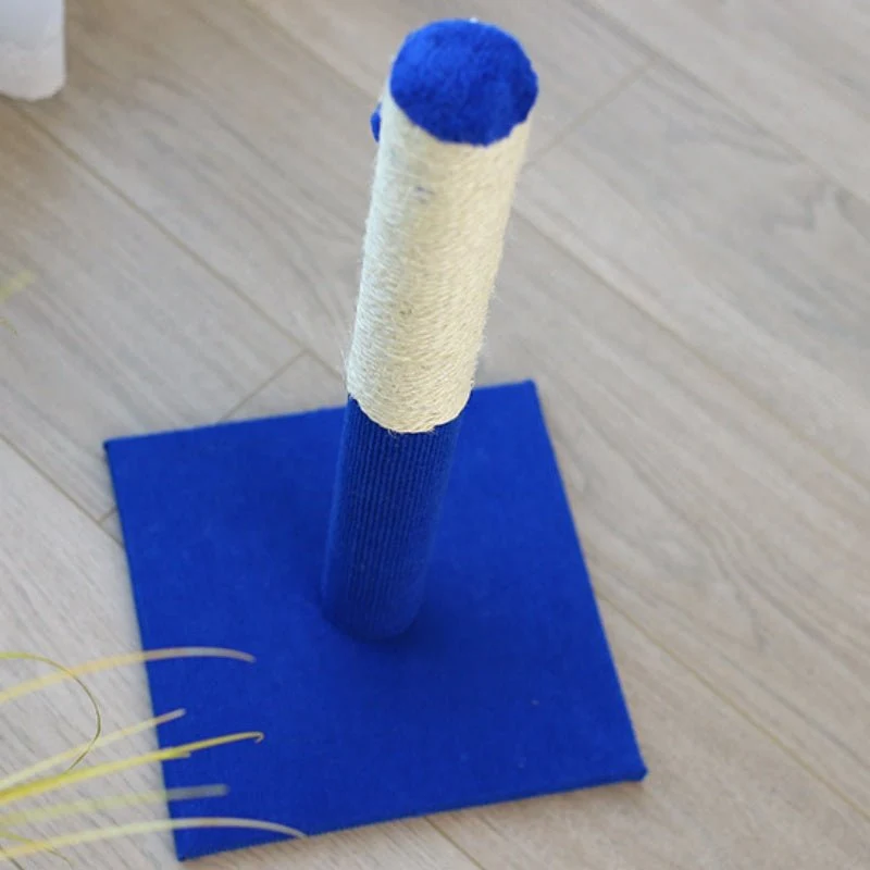 Blue Cat Scratching Post with Interactive Toys