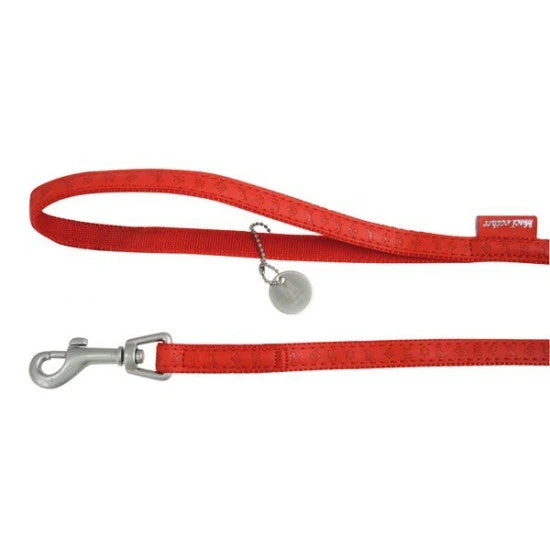 Laisse Mac Leather rouge chien