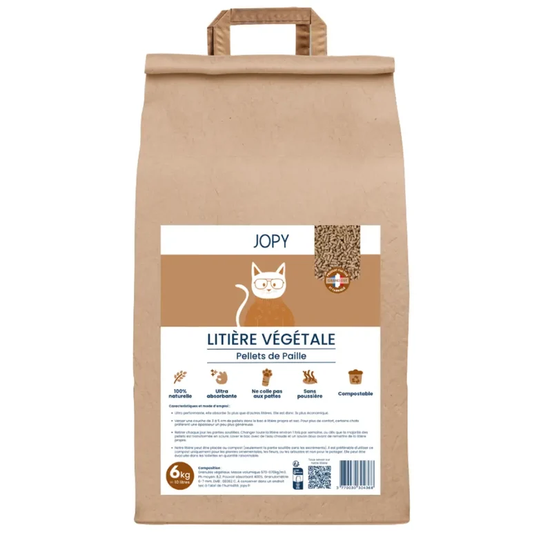 Litière Végétale Pellets Chat Jopy