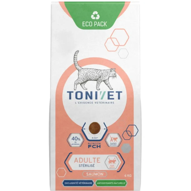 Croquettes Tonivet Chat Adulte Stérilisé Saumon