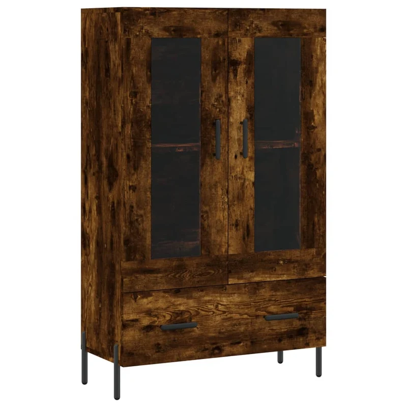 Buffet bahut commode armoire meuble de rangement organisateur cuisine salle de séjour salon haut 69,5 x 31 x 115 cm bois d'ingénierie marron 02_0033399