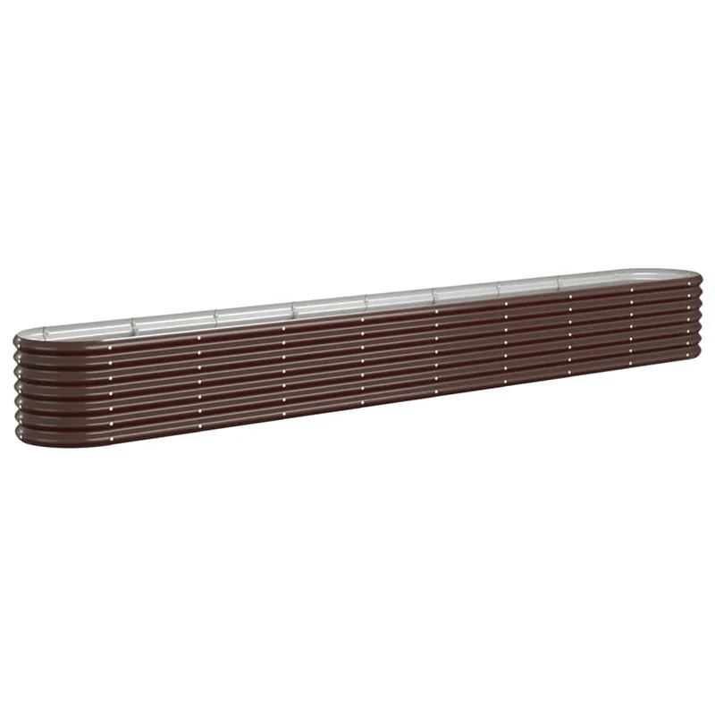Jardinière bac lit surélevé plantes fleurs terrasse jardin de jardin acier enduit de poudre marron 02_0039556