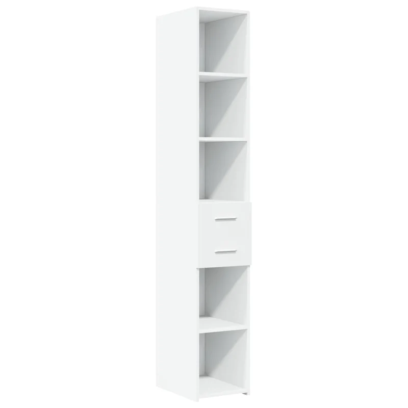 Buffet bahut commode armoire meuble de rangement organisateur cuisine salle de séjour salon haut 30 x 42,5 x 185 cm bois d'ingénierie blanc 02_0032256