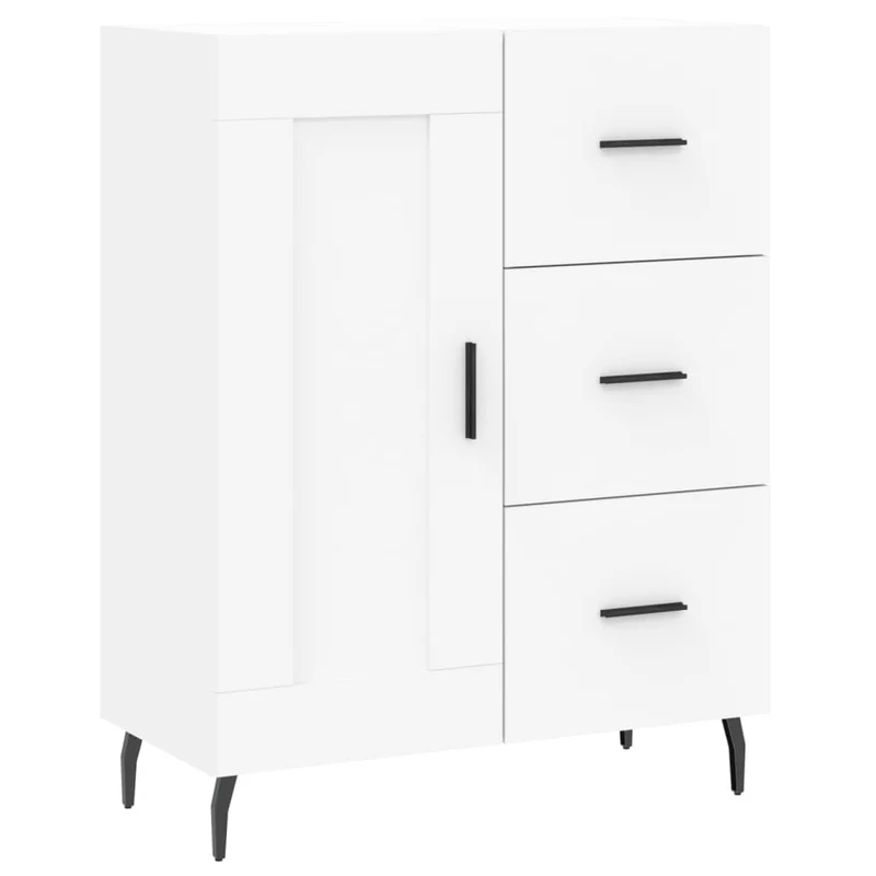 Buffet bahut commode armoire meuble de rangement organisateur cuisine salle de séjour salon 69,5 x 34 x 90 cm bois d'ingénierie blanc 02_0030432