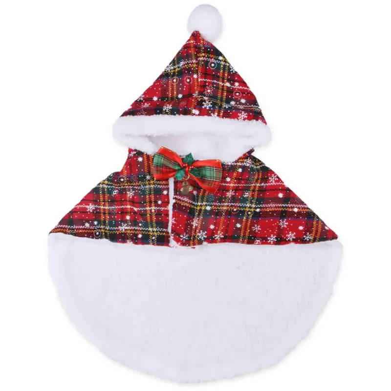Costume Chat Noël - Cape à Capuche Doublée Peluche