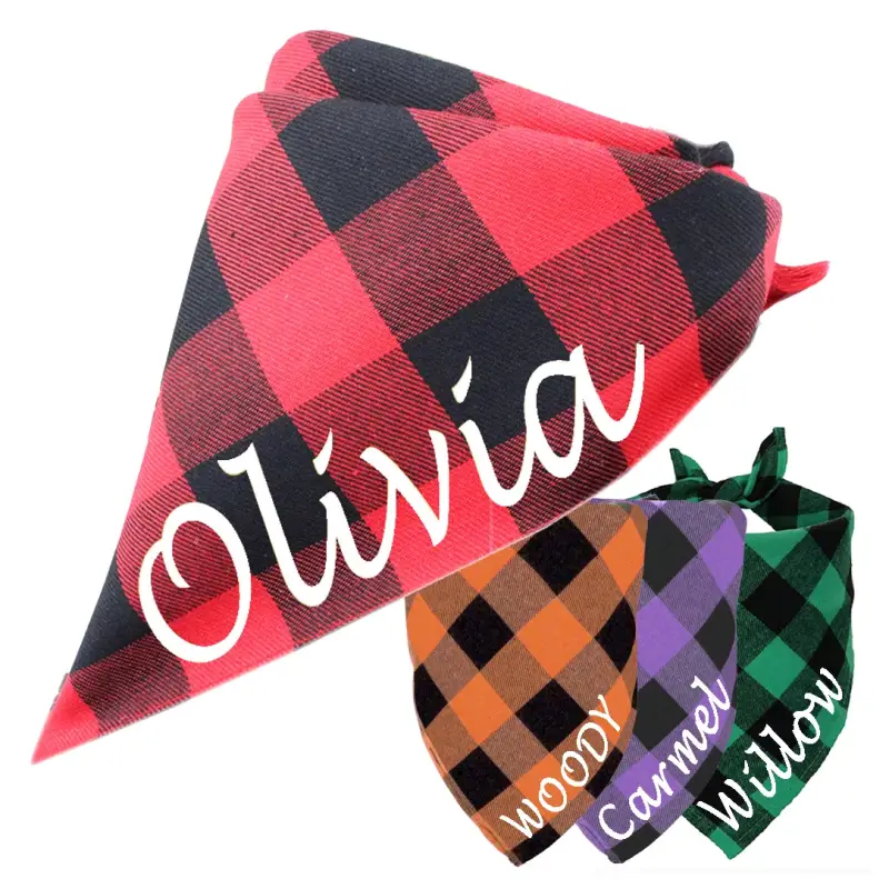 Bandana Personnalisé pour Chien - Prénom Brodé Coton