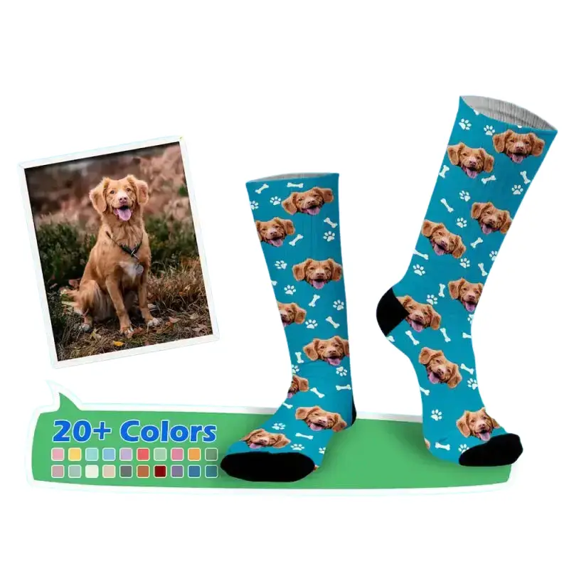 Chaussettes Personnalisées Photo de votre Animal - Coton