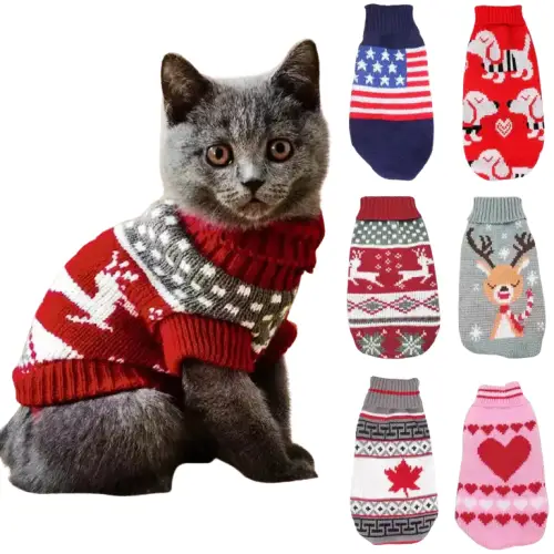 Pull de Noël pour Chat - Polaire Douce Festive
