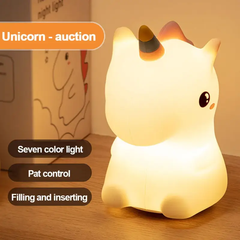 Veilleuse LED Licorne en Silicone - Lumière Douce Rechargeable