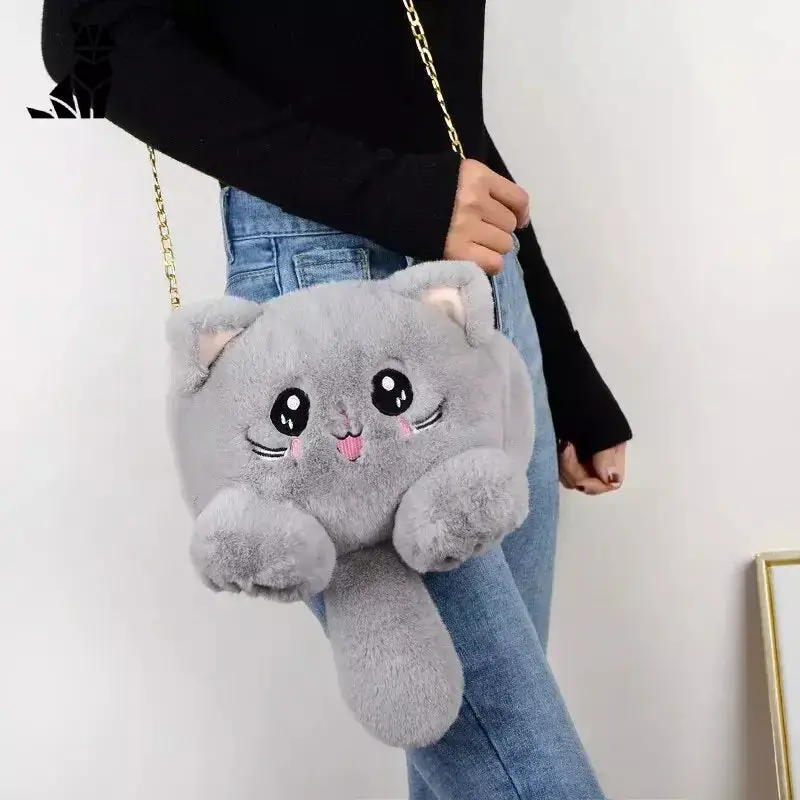 Sac Bandoulière Chat Femme - Peluche Fantaisie
