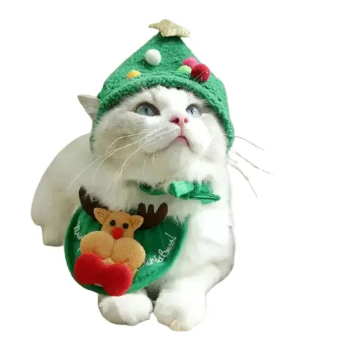 Bonnet de Noël Sapin pour Chat - Attache Réglable
