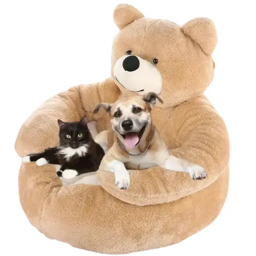 Coussin Chien Hiver - Nid Semi-fermé Peluche