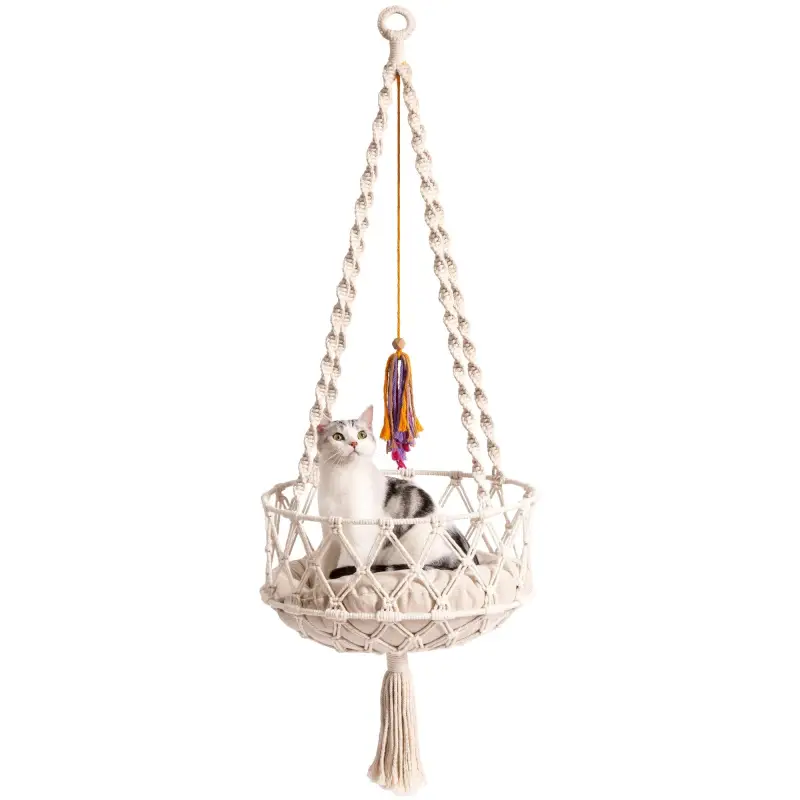 Lit Suspendu Chat en Fibres Tressées - Repos Perché