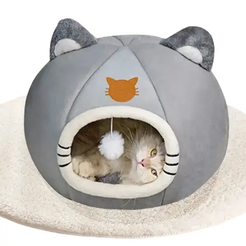 Panier Douillet pour Chat en Coton - Bords Rembourrés