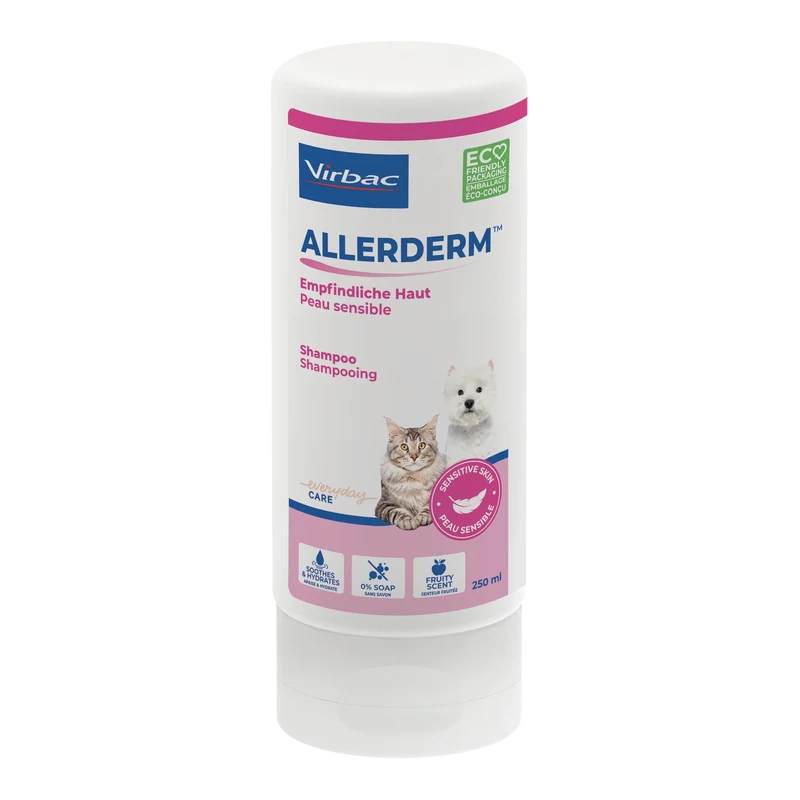 Allerderm shampoing peau sensible chat, chien
