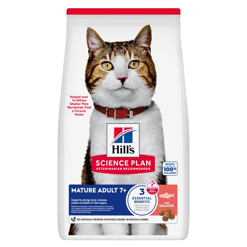 Hill's Science Plan Mature - Croquettes pour Chat Mature au Saumon 10 kg