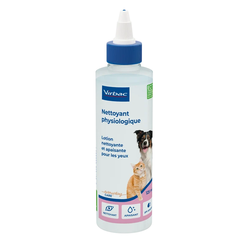 Nettoyant physiologique pour les yeux chien, chat