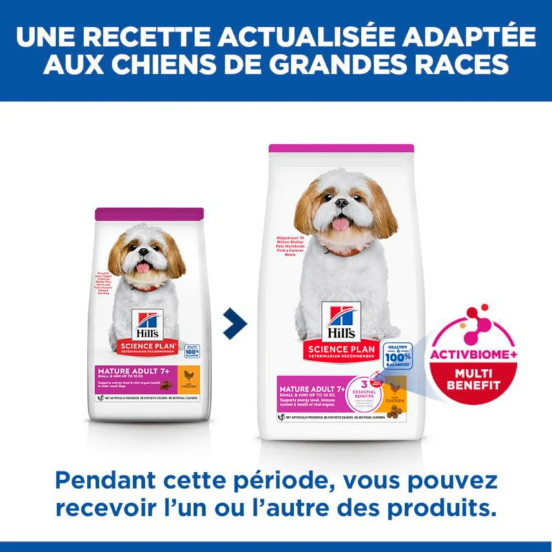Hill's Science Plan Small & Mini Mature Adult 7+ au poulet - croquettes chien