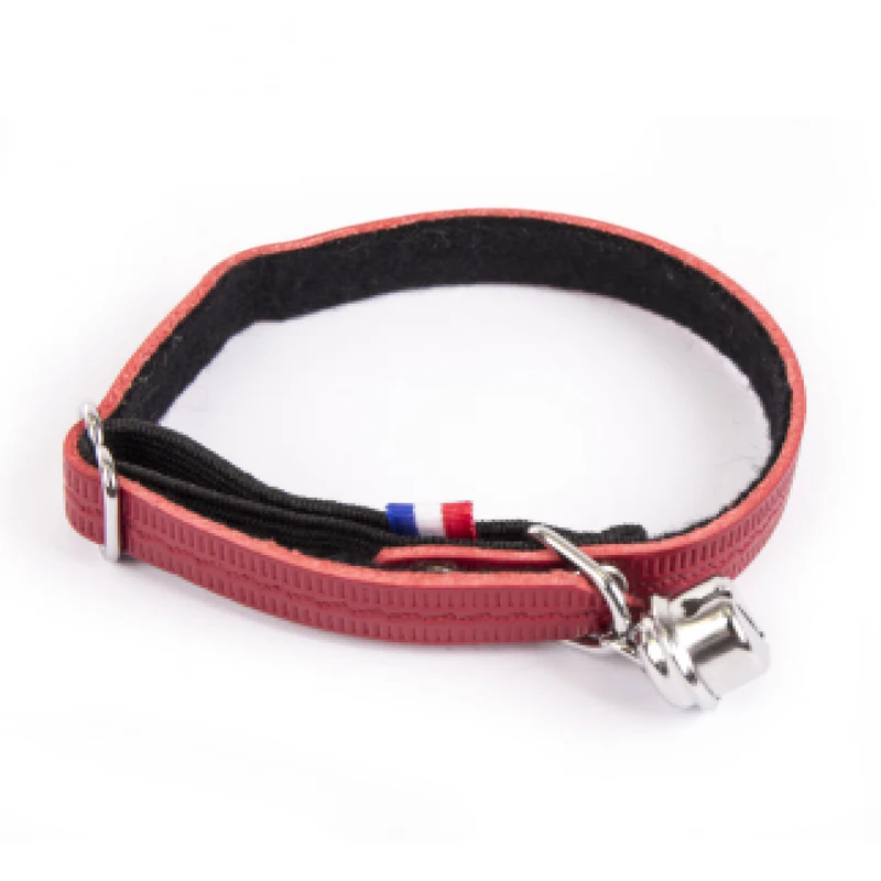 Collier en cuir rouge Farandole chat, chien