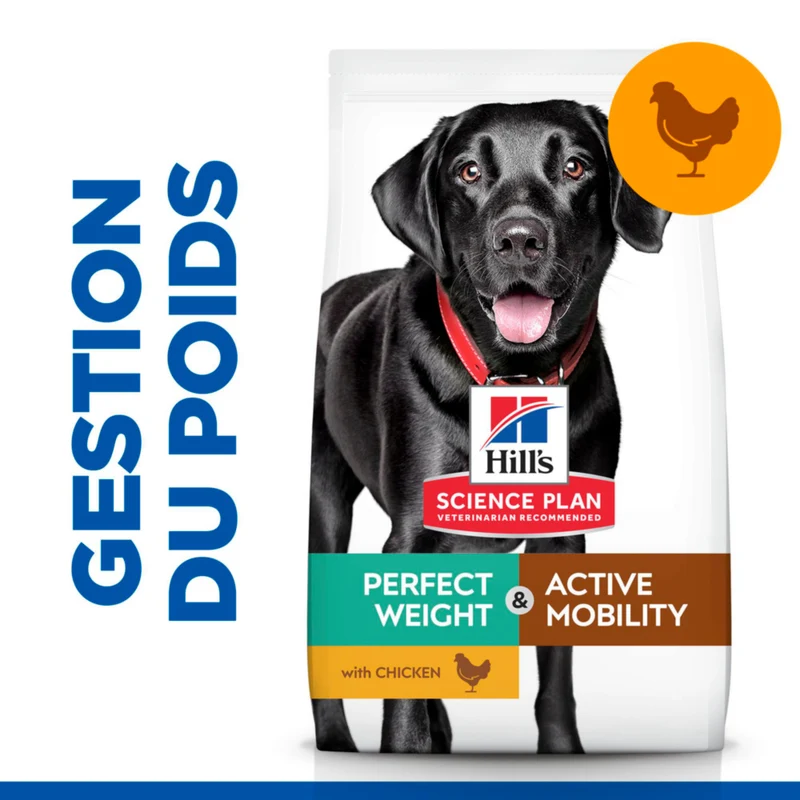 Hill's Science Plan Perfect Weight & Active Mobility Large Adult au poulet - croquettes chien