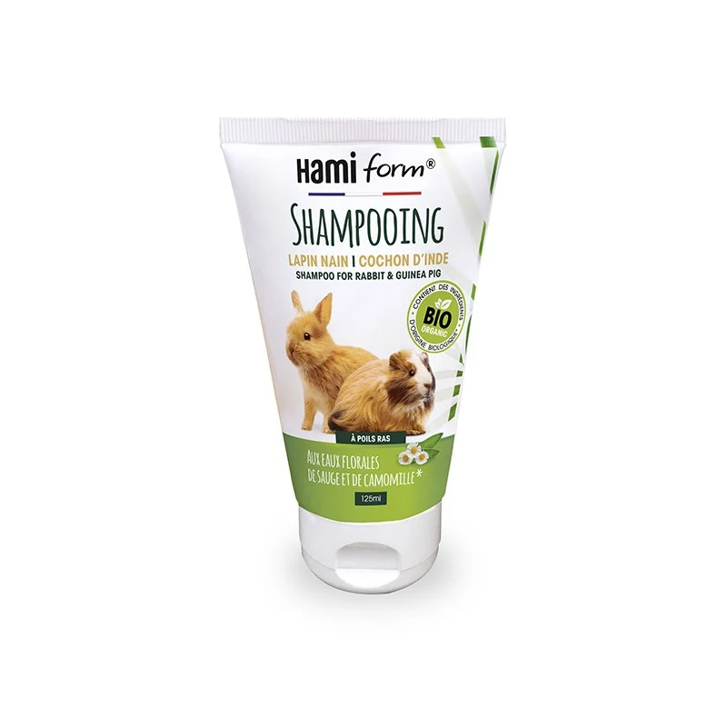 Shampooing poils ras lapin, cochon d'Inde
