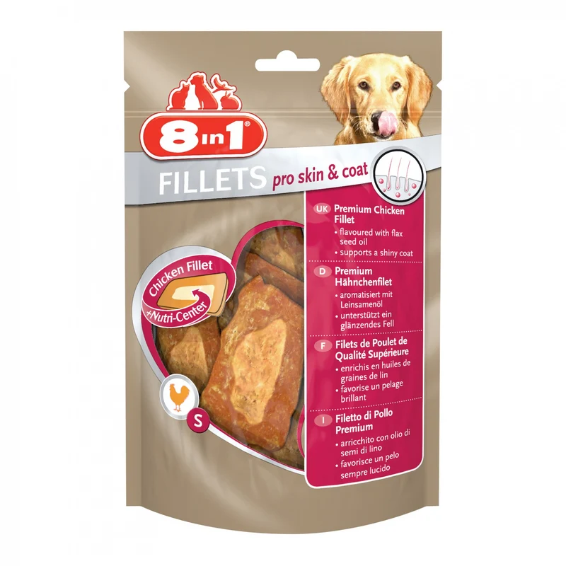 Friandises Pro Skin & Coat 8in1, facilite un pelage brillant chien