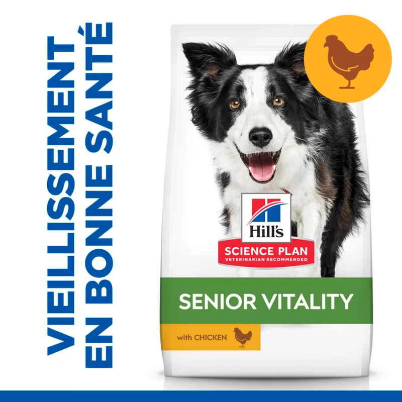 Hill's Science Plan Senior Vitality Medium Mature Adult 7+ au poulet - croquettes chien
