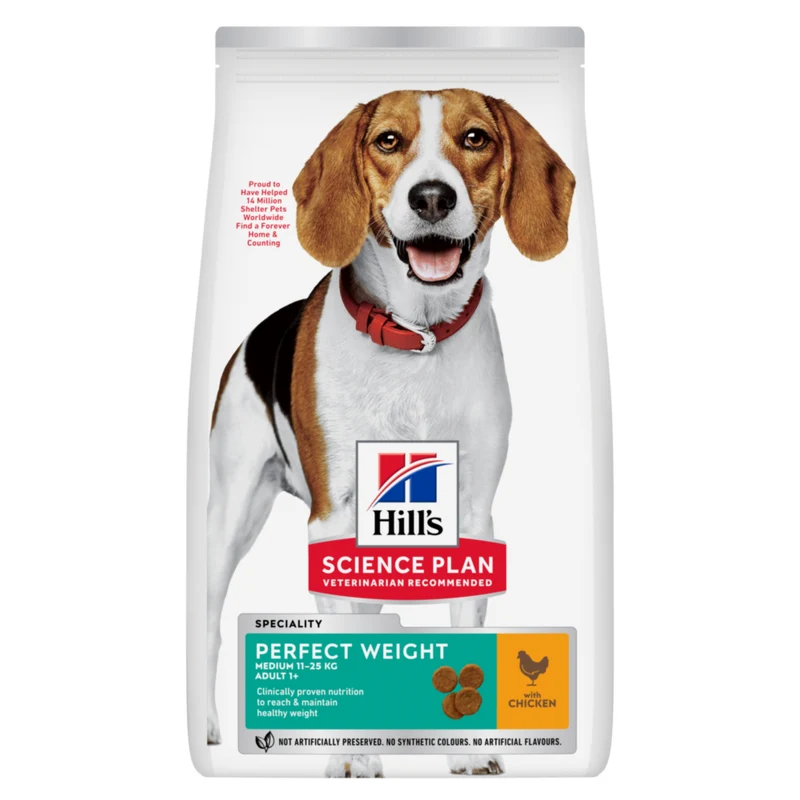 Hill's Science Plan Perfect Weight Medium Adult au poulet - croquettes pour chien